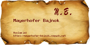 Mayerhofer Bajnok névjegykártya